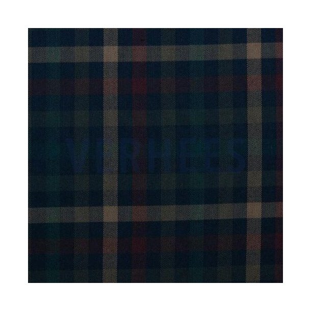 Tartan check, Navy/red/camel
