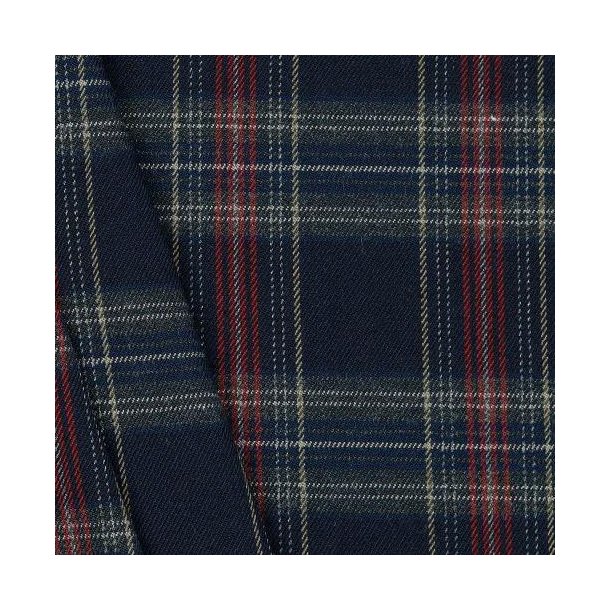 Tartan check, Navy/red/camel