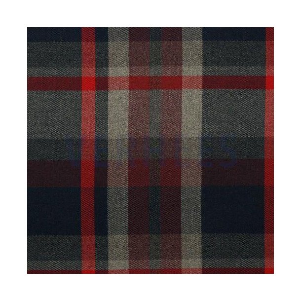 Tartan check, Black/grey/red