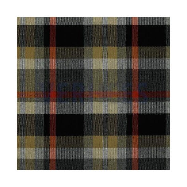 Tartan check, Grey/orange/sand