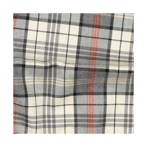 Tartan check, ecru/grey/orange