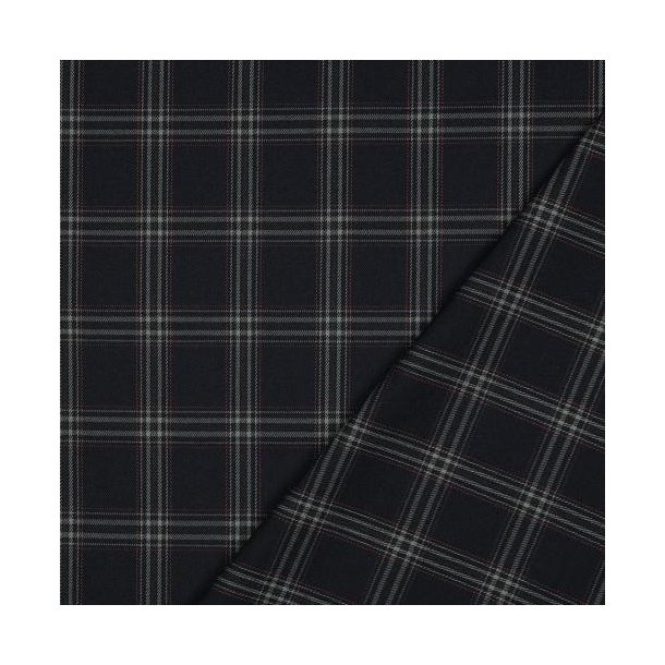 Tartan check, Navy/grey/red