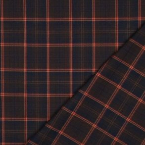 Tartan check, Navy/Brown/Camel