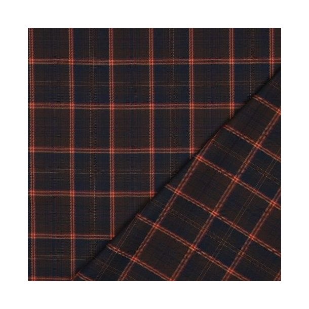 Tartan check, Navy/Brown/Camel