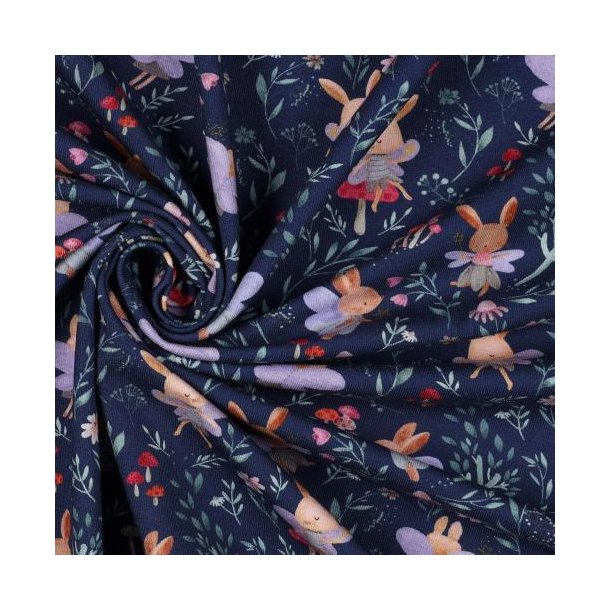 Gots jersey digital Bunnies, Blue