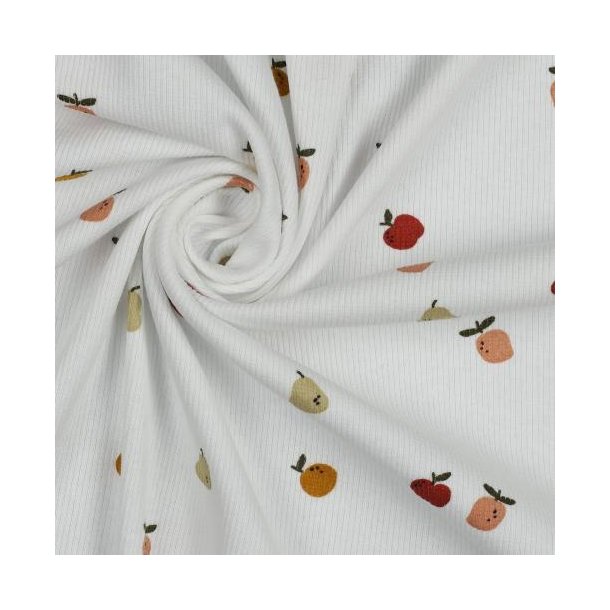 Rib jersey Fruit, White