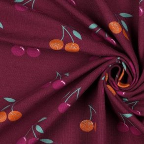�kotex bomulds jersey Glitter Cherries, Berry