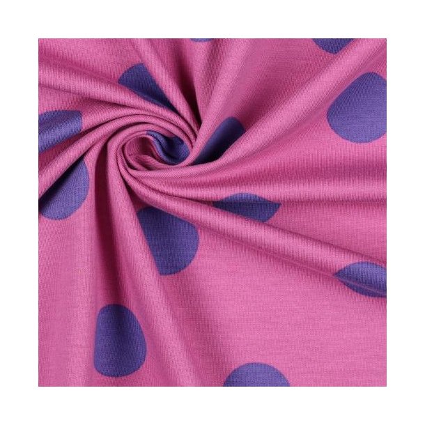 French terrry Big dots, Fuschia