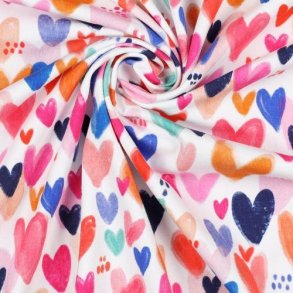 �kotex bomulds jersey Hearts, White