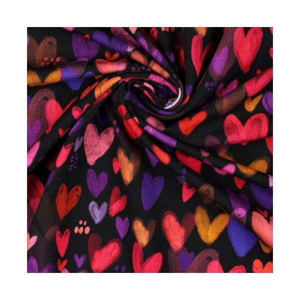 �kotex bomulds jersey Hearts, Black