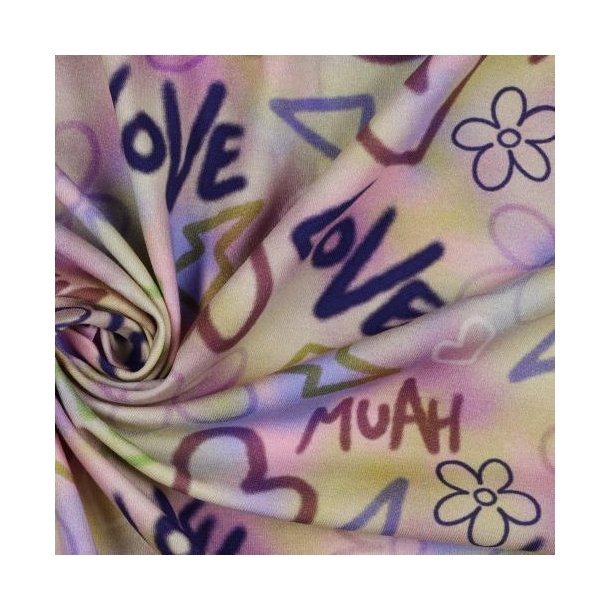 �kotex bomulds jersey Girly Graffiti, Light pink