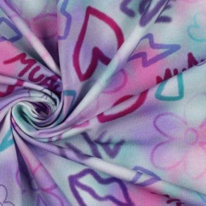 �kotex bomulds jersey Girly graffiti, Light Lavender