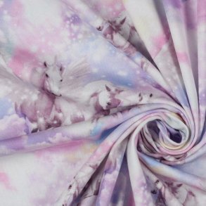 �kotex bomulds jersey Unicorn clouds, Lavender
