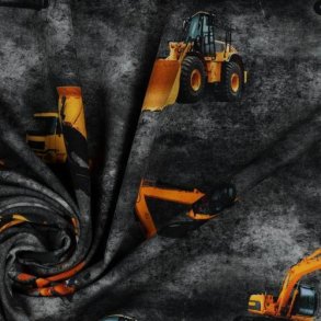 �kotex bomulds jersey Construction vehicles, Black