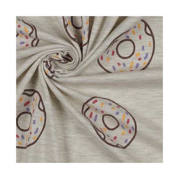 Jersey Melange Glitter Donuts, Ecru melange