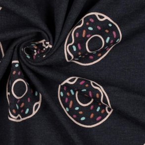 Jersey melange glitter Donuts, Indigo melange