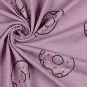 Jersey melange glitter Donuts, Lilac melange