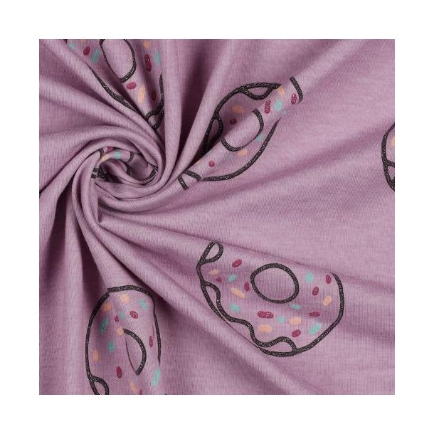 Jersey melange glitter Donuts, Lilac melange