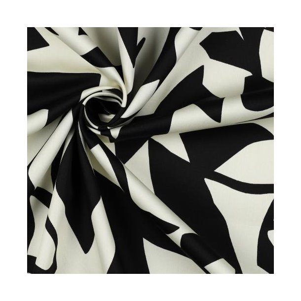 Cotton satin Abstract, Black