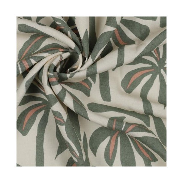 Radiance/viscose Palmtrees, Ecru