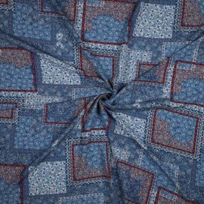 Radiance/viscose Digital Patchwork, Blue