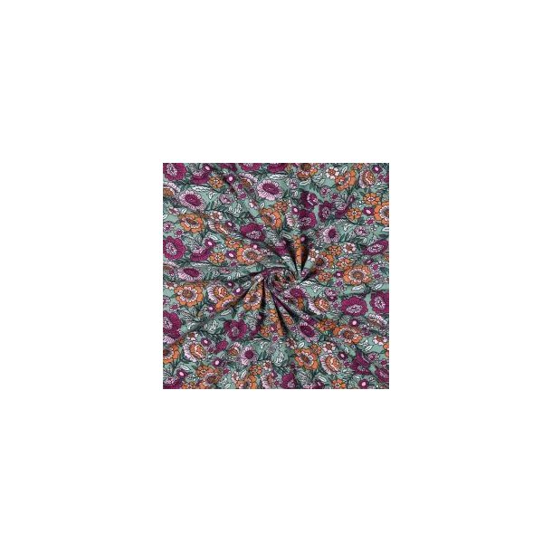 �kotex bomulds jersey Flowers, Green