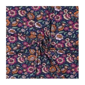 �kotex bomulds jersey Flowers, Navy