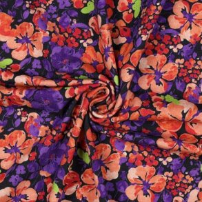 �kotex bomulds jersey Flowers, Navy