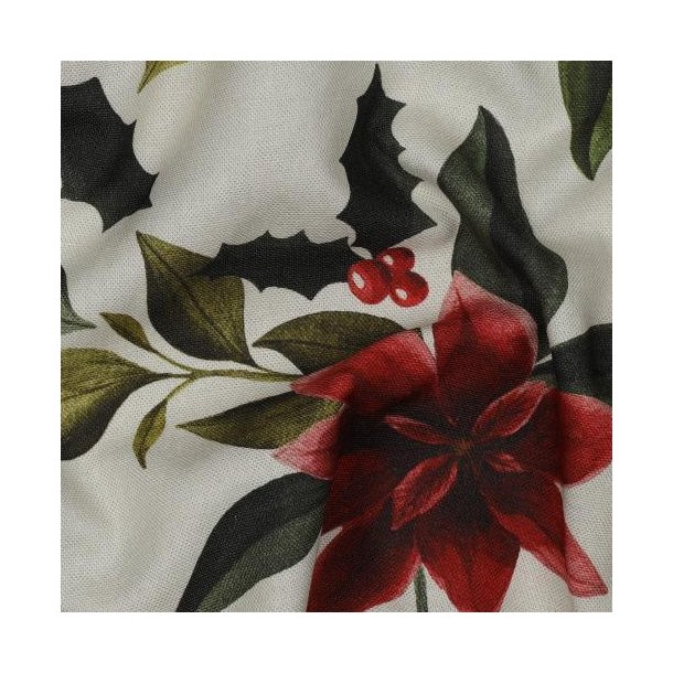 Canvas digital Chrismas Flowers, Linen look