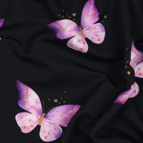 French terry Butterflies, Navy