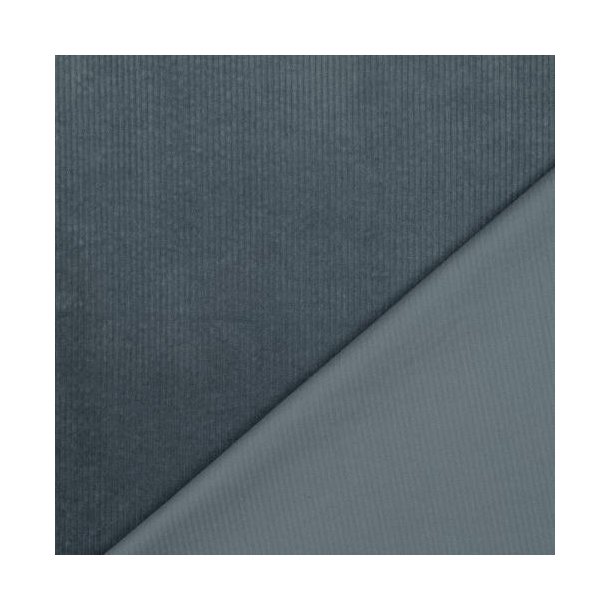 Corduroy washed 6W stretch, Grey blue