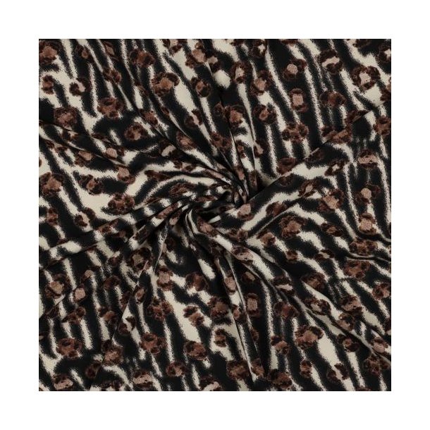 Magnolia stretch Stretch Animal skin, Black