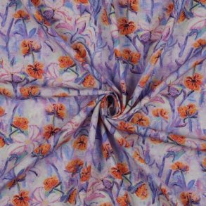 Viscose Radiance digital Flowers. Purple