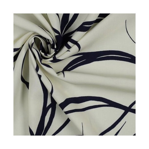 Radiance/viscose Abstract Flowers, Off-White
