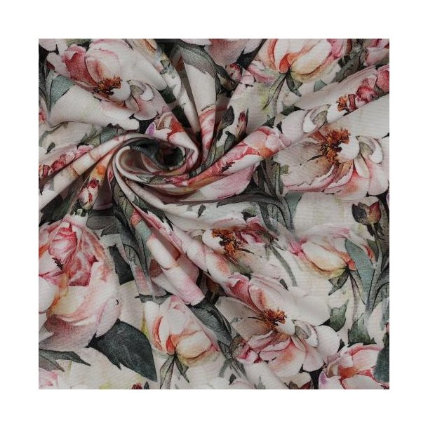 Viscose poplin stretch digital,  Green