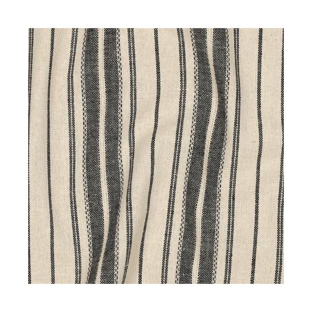 Linen viscose Stripes, Natural/Black