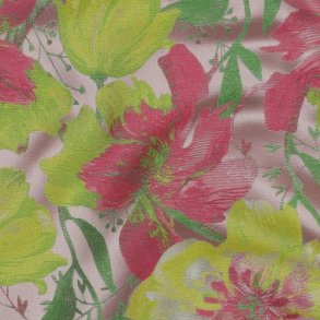 Jacquard Flowers, Pink/Yellow