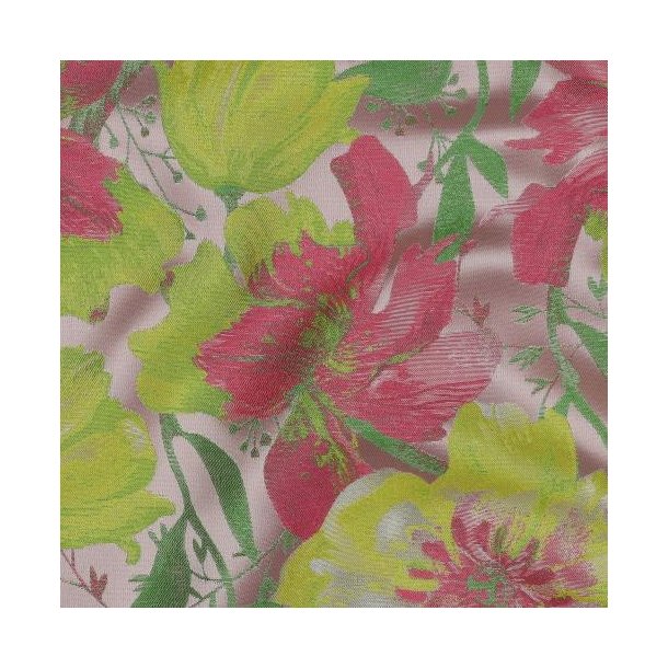 Jacquard Flowers, Pink/Yellow