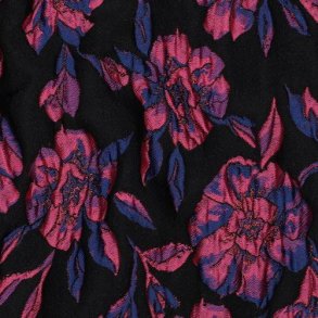 Jacquard flowers, Black/Fuchsia