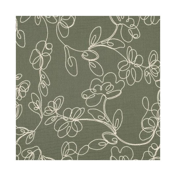 Double gauze Embroidery Flowers, Pickle