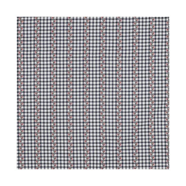 Cotton Jacquard Flowers, Navy