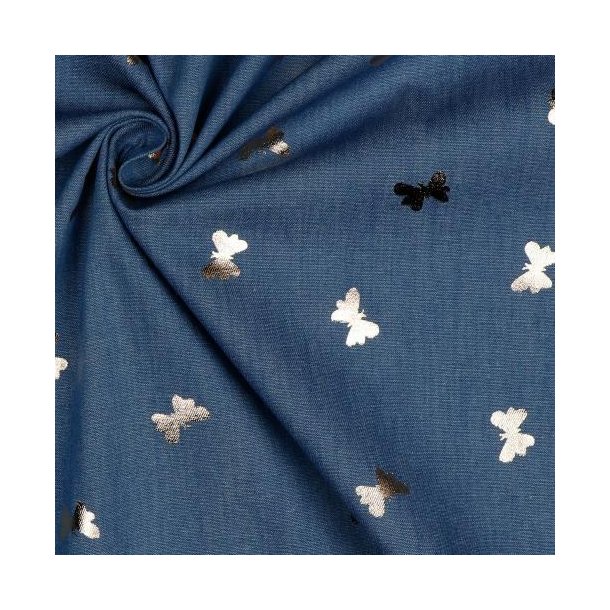 Jeans foil Butterflies, Bleached