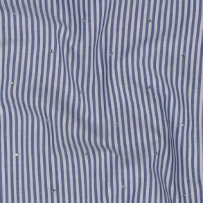 Cotton yarn dyed stripes with studs, Blue