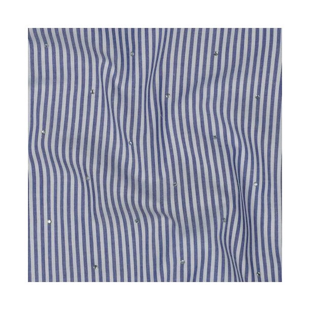 Cotton yarn dyed stripes with studs, Blue