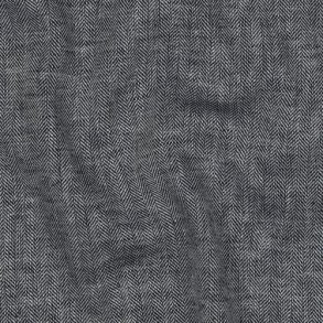 Linen cotton Herringbone, Navy