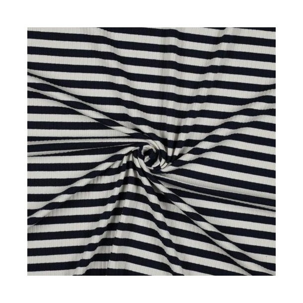 Rib jersey, Navy/Ecru