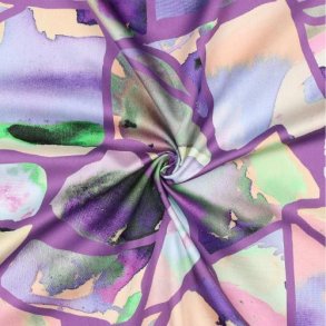 Cotton satin digital Resonate neon, Nerida Hansen, Purple