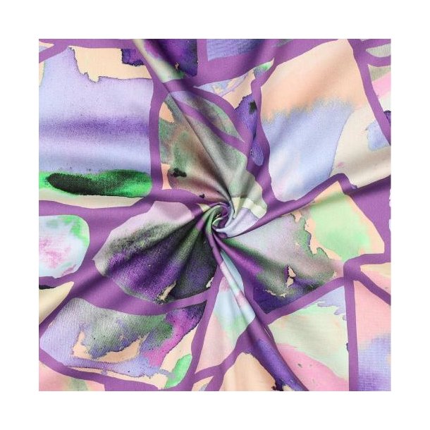 Cotton satin digital Resonate neon, Nerida Hansen, Purple