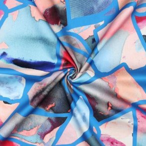 Cotton satin digital Resonate neon, Nerida Hansen, Blue