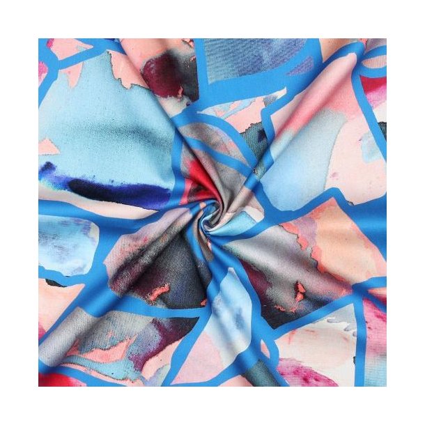 Cotton satin digital Resonate neon, Nerida Hansen, Blue